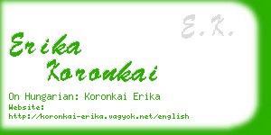 erika koronkai business card